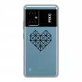 Полупрозрачный дизайнерский силиконовый чехол для Xiaomi Poco M4 5G Прозрачные сердечки