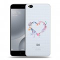 Полупрозрачный дизайнерский пластиковый чехол для Xiaomi Mi5C Прозрачные сердечки