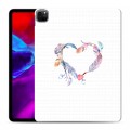 Полупрозрачный дизайнерский пластиковый чехол для Ipad Pro 12.9 (2020) Прозрачные сердечки