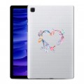 Полупрозрачный дизайнерский силиконовый чехол для Samsung Galaxy Tab A7 10.4 (2020) Прозрачные сердечки