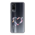 Полупрозрачный дизайнерский пластиковый чехол для Vivo Y31 Прозрачные сердечки