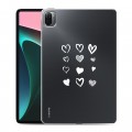Полупрозрачный дизайнерский силиконовый чехол для Xiaomi Pad 5 Прозрачные сердечки