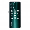 Полупрозрачный дизайнерский пластиковый чехол для Realme 9 Pro Plus Прозрачные сердечки