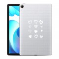 Полупрозрачный дизайнерский силиконовый чехол для Realme Pad Прозрачные сердечки