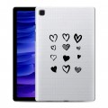 Полупрозрачный дизайнерский пластиковый чехол для Samsung Galaxy Tab A7 10.4 (2020) Прозрачные сердечки