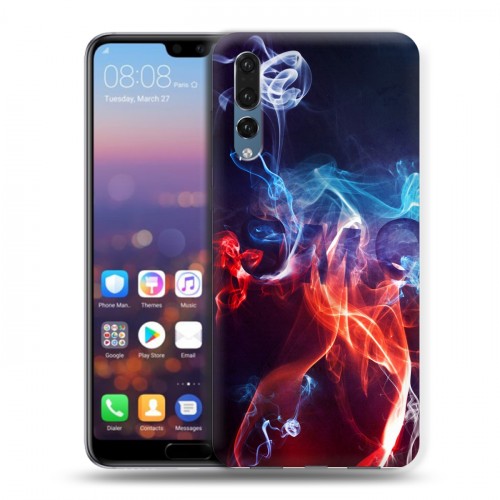 Дизайнерский силиконовый с усиленными углами чехол для Huawei P20 Pro Абстракции Дым