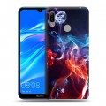 Дизайнерский пластиковый чехол для Huawei Y6 (2019) Абстракции Дым