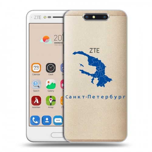 Полупрозрачный дизайнерский пластиковый чехол для ZTE Blade V8 Санкт-Петербург