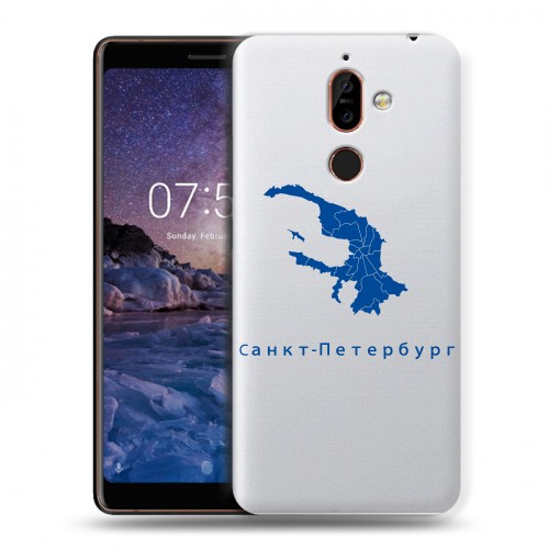 Полупрозрачный дизайнерский пластиковый чехол для Nokia 7 Plus Санкт-Петербург