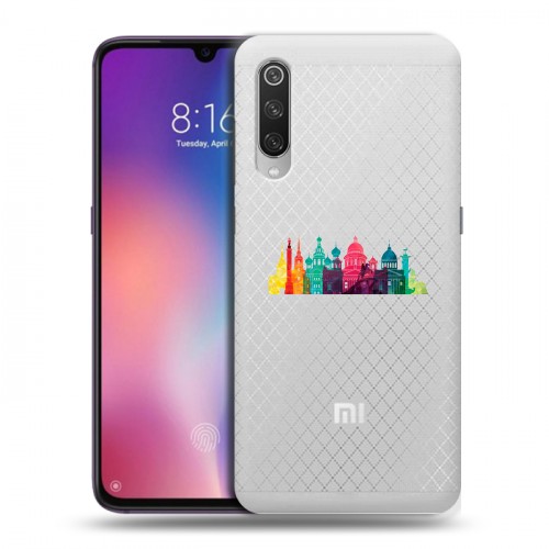 Полупрозрачный дизайнерский силиконовый с усиленными углами чехол для Xiaomi Mi9 Санкт-Петербург