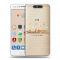 Полупрозрачный дизайнерский пластиковый чехол для ZTE Blade V8 Санкт-Петербург