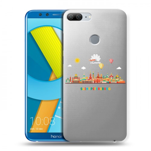 Полупрозрачный дизайнерский пластиковый чехол для Huawei Honor 9 Lite Санкт-Петербург