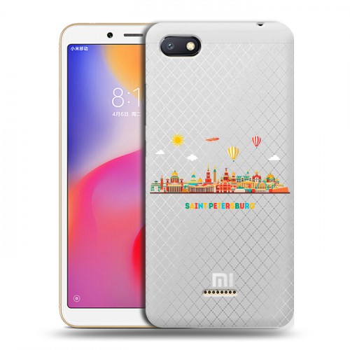 Полупрозрачный дизайнерский пластиковый чехол для Xiaomi RedMi 6A Санкт-Петербург