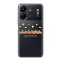 Полупрозрачный дизайнерский силиконовый чехол для Xiaomi Poco C65 Санкт-Петербург