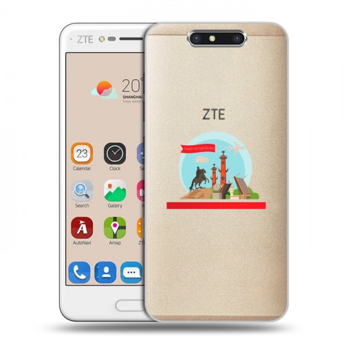 Полупрозрачный дизайнерский пластиковый чехол для ZTE Blade V8 Санкт-Петербург