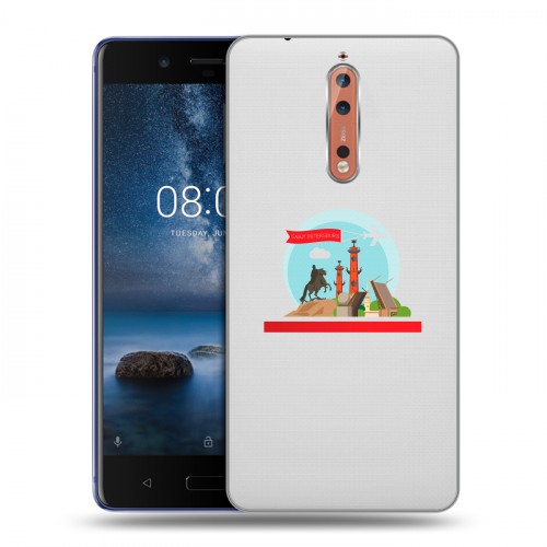 Полупрозрачный дизайнерский пластиковый чехол для Nokia 8 Санкт-Петербург