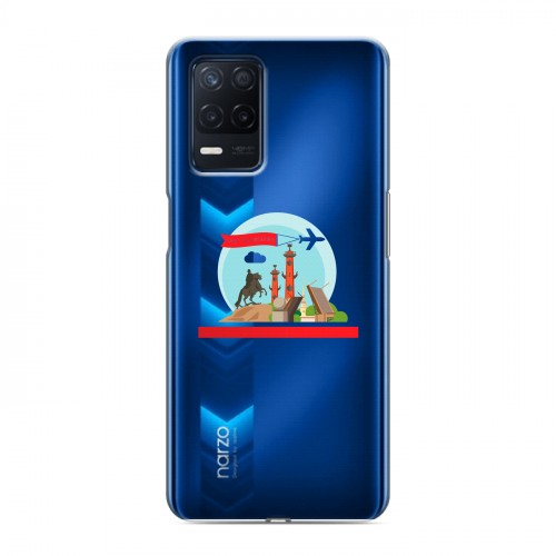 Полупрозрачный дизайнерский силиконовый чехол для Realme Narzo 30 5G Санкт-Петербург