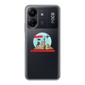 Полупрозрачный дизайнерский силиконовый чехол для Xiaomi Poco C65 Санкт-Петербург