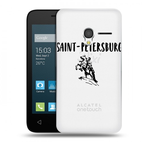 Полупрозрачный дизайнерский пластиковый чехол для Alcatel One Touch Pixi 3 (4.0) Санкт-Петербург