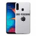 Полупрозрачный дизайнерский пластиковый чехол для Samsung Galaxy A20s Санкт-Петербург