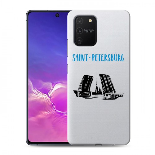 Полупрозрачный дизайнерский силиконовый с усиленными углами чехол для Samsung Galaxy S10 Lite Санкт-Петербург