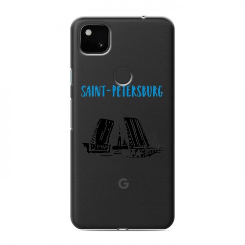 Полупрозрачный дизайнерский пластиковый чехол для Google Pixel 4a Санкт-Петербург