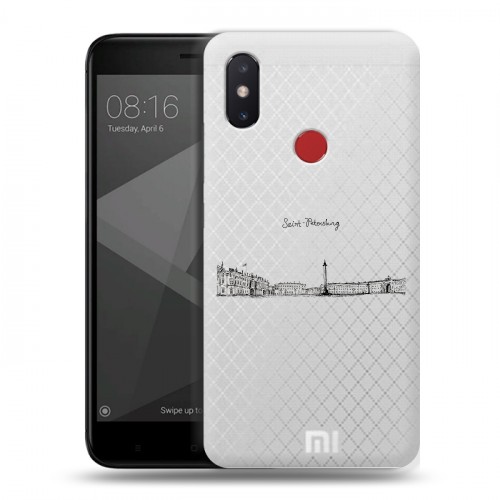 Полупрозрачный дизайнерский силиконовый чехол для Xiaomi Mi8 SE Санкт-Петербург