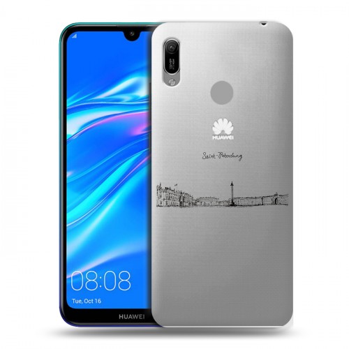 Полупрозрачный дизайнерский пластиковый чехол для Huawei Y6 (2019) Санкт-Петербург