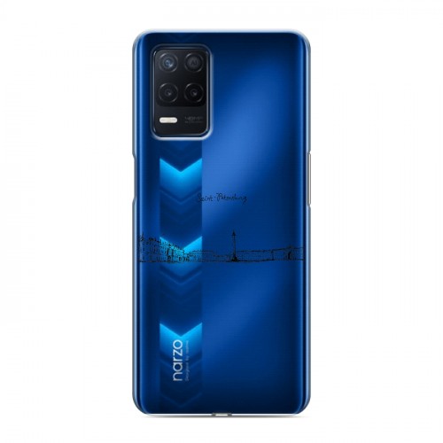 Полупрозрачный дизайнерский пластиковый чехол для Realme Narzo 30 5G Санкт-Петербург