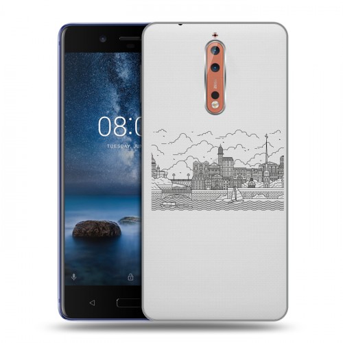 Полупрозрачный дизайнерский пластиковый чехол для Nokia 8 Санкт-Петербург