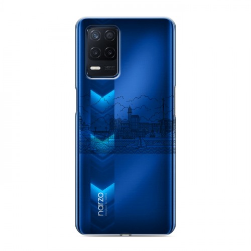 Полупрозрачный дизайнерский пластиковый чехол для Realme Narzo 30 5G Санкт-Петербург