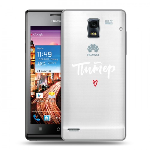 Полупрозрачный дизайнерский пластиковый чехол для Huawei Ascend P1 Санкт-Петербург