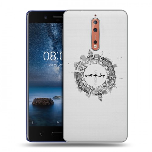 Полупрозрачный дизайнерский пластиковый чехол для Nokia 8 Санкт-Петербург