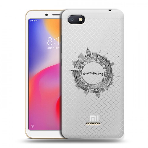 Полупрозрачный дизайнерский пластиковый чехол для Xiaomi RedMi 6A Санкт-Петербург