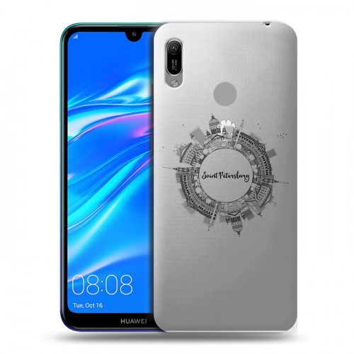 Полупрозрачный дизайнерский пластиковый чехол для Huawei Y6 (2019) Санкт-Петербург