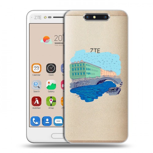 Полупрозрачный дизайнерский пластиковый чехол для ZTE Blade V8 Санкт-Петербург