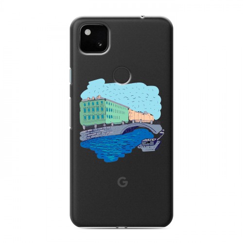 Полупрозрачный дизайнерский пластиковый чехол для Google Pixel 4a Санкт-Петербург