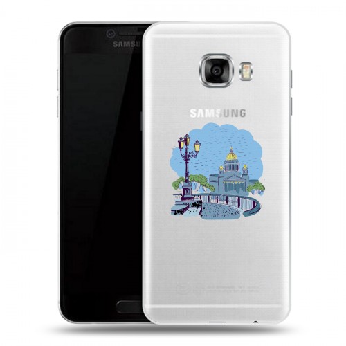 Полупрозрачный дизайнерский пластиковый чехол для Samsung Galaxy C5 Санкт-Петербург