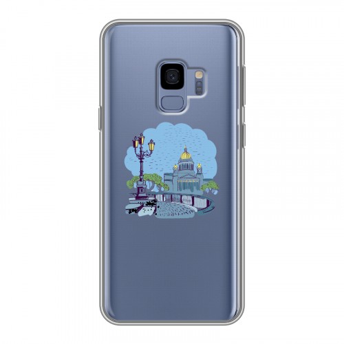 Полупрозрачный дизайнерский пластиковый чехол для Samsung Galaxy S9 Санкт-Петербург