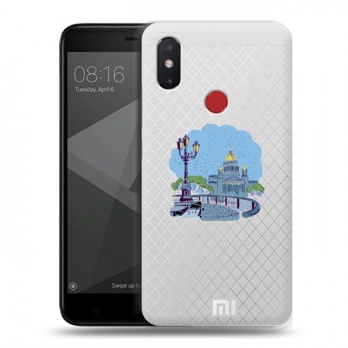 Полупрозрачный дизайнерский силиконовый чехол для Xiaomi Mi8 SE Санкт-Петербург