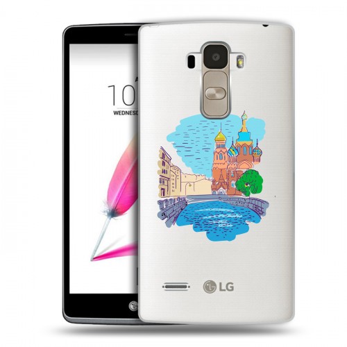 Полупрозрачный дизайнерский силиконовый чехол для LG G4 Stylus Санкт-Петербург