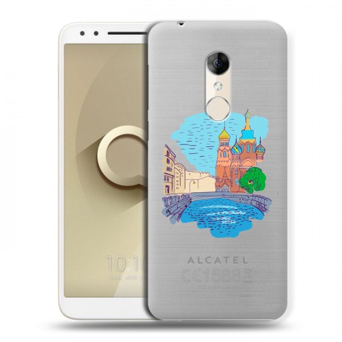 Полупрозрачный дизайнерский пластиковый чехол для Alcatel 3 Санкт-Петербург