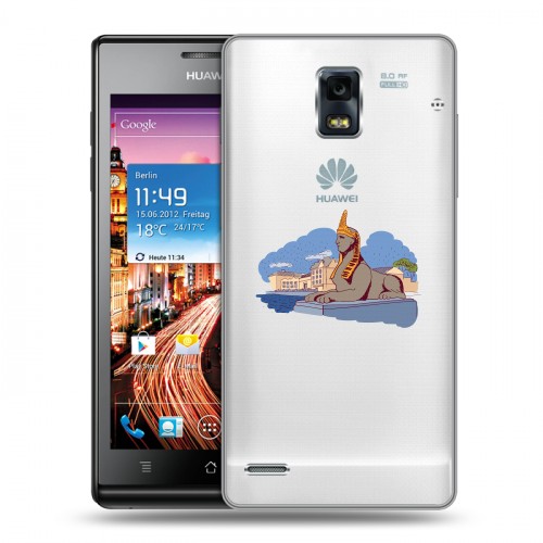 Полупрозрачный дизайнерский пластиковый чехол для Huawei Ascend P1 Санкт-Петербург