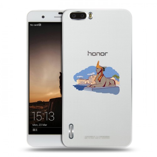 Полупрозрачный дизайнерский пластиковый чехол для Huawei Honor 6 Plus Санкт-Петербург