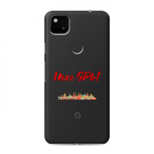 Полупрозрачный дизайнерский пластиковый чехол для Google Pixel 4a Санкт-Петербург