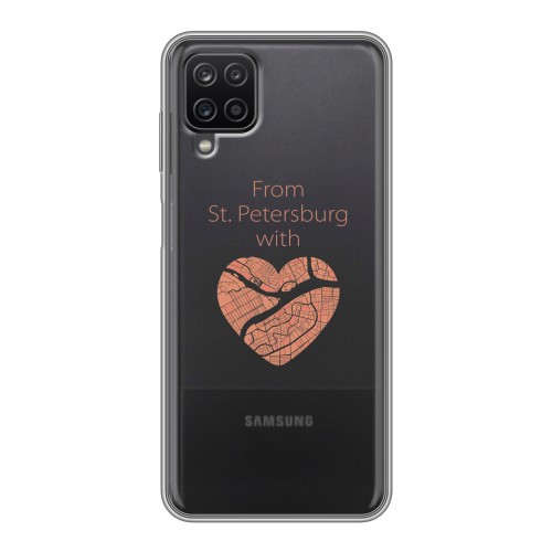 Полупрозрачный дизайнерский силиконовый чехол для Samsung Galaxy A12 Санкт-Петербург