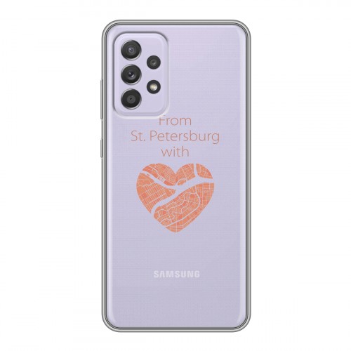 Полупрозрачный дизайнерский пластиковый чехол для Samsung Galaxy A52 Санкт-Петербург