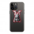 Полупрозрачный дизайнерский силиконовый с усиленными углами чехол для Iphone 14 Pro Max Прозрачные маски самураев