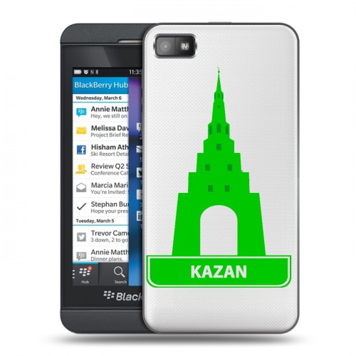 Полупрозрачный дизайнерский пластиковый чехол для BlackBerry Z10 Прозрачные города России