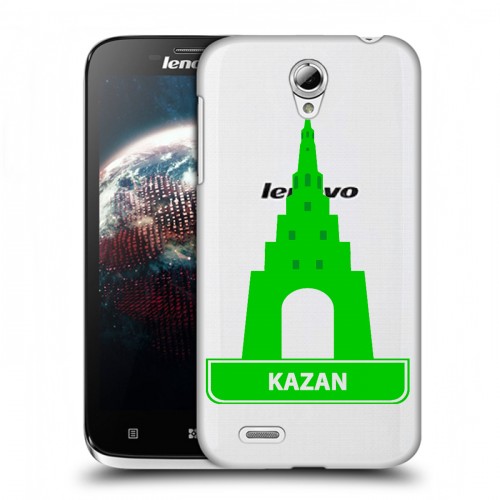 Полупрозрачный дизайнерский пластиковый чехол для Lenovo A859 Ideaphone Прозрачные города России